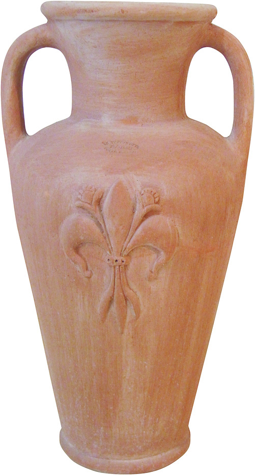 Vaso in terracotta anfora tagliata